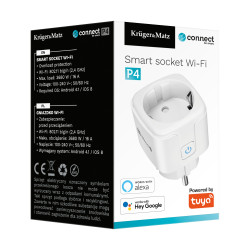 Krüger&Matz Gniazdo Wifi Kruger&Matz Connect P4 Białe Tuya [[