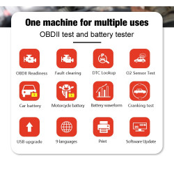 Konnwei Miernik Diagnostyczny, Skaner Obd2, Tester Baterii  Konnwei Kw681 [[