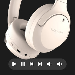 Krüger&Matz Bezprzewodowe Słuchawki Nauszne Z Anc , Kruger&Matz Street 4 , Beżowe [[