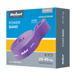 Rebel Guma Do Ćwiczeń Lateksowa - Power Band Pl-4, Fioletowa 20-45 Kg  Rebel Active [[