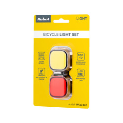 Rebel Komplet Świateł Do Roweru ( Z Przewodem Usb) [[