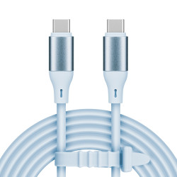 Krüger&Matz Kabel Usb Typu C - Usb Typu C 100 W 1 M Silikonowy Niebieski Kruger&Matz Basic [[