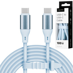 Krüger&Matz Kabel Usb Typu C - Usb Typu C 100 W 1 M Silikonowy Niebieski Kruger&Matz Basic [[