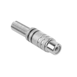 Gniazdo Rca Nikiel 2 Paski Na Kabel Czarne [[