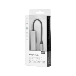 Krüger&Matz Adapter (Hub) Usb Typu C Na Hdmi/Usb3.0/Sd/Microsd/C Port [[
