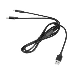 Cabletech Kabel Wtyk Usb A - Wtyk Usb C/ Wtyk Lightningh (2W1) 1M [[