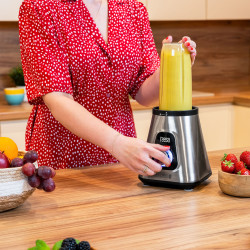 Teesa Blender Kielichowy Easy Expert Go 1300W , Szklany Kielich 1,5L + Kubek Podróżny 600 Ml [[