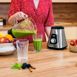 Teesa Blender Kielichowy Easy Expert Go 1300W , Szklany Kielich 1,5L + Kubek Podróżny 600 Ml [[