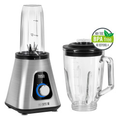 Teesa Blender Kielichowy Easy Expert Go 1300W , Szklany Kielich 1,5L + Kubek Podróżny 600 Ml [[