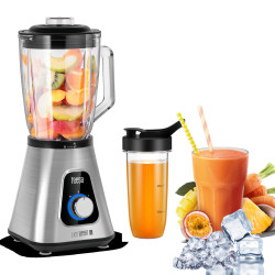 Teesa Blender Kielichowy Easy Expert Go 1300W , Szklany Kielich 1,5L + Kubek Podróżny 600 Ml [[