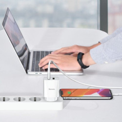 BASEUS Ładowarka siec Speed Mini Dual Charger Biał