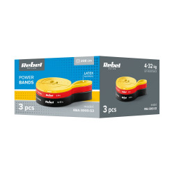 Rebel Zestaw Gum Do Ćwiczeń Lateksowy - Power Band Pls-1, 4-32 Kg, 3 Gumy,  Rebel Active [[