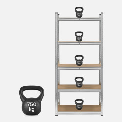 Rebel Regał Metalowy Magazynowy 150X70X30 Srebrny Rebel [[