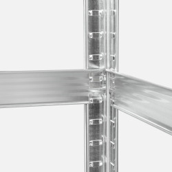 Rebel Regał Metalowy Magazynowy 150X70X30 Srebrny Rebel [[