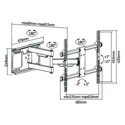 Krüger&Matz Uchwyt Do Ściany Kruger&Matz Do Led Tv 37-70 Cali  (Regulacja W Pionie I W Poziomie) [[