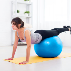 Rebel Piłka Gimnastyczna Rehabilitacyjna 65Cm Z Pompką Ręczną, Kolor Niebieski , Rebel Active [[