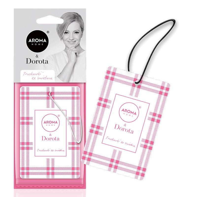 TRUSKAWKI ZE ŚMIETANĄ Zawieszka Zapachowa Celuloza