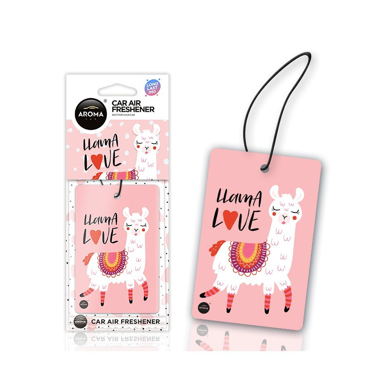 LOVE LAMA Celulozowa zawieszka do auta AROMA CAR
