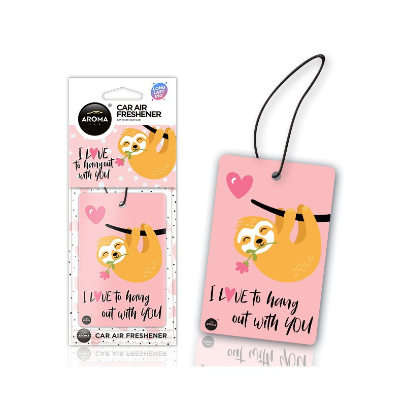 LOVE LENIWIEC Celulozowa zawieszka do auta AROMA CAR
