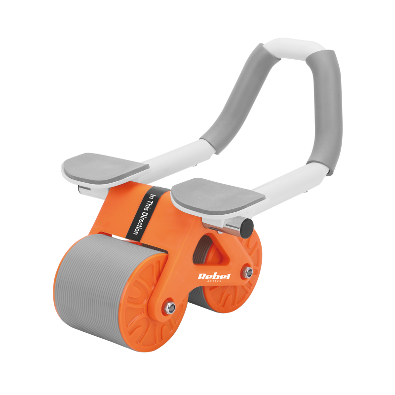 Rebel Przyrząd Do Ćwiczenia Mięśni Brzucha Z Timerem, Ab Roller Wheel Ab-3 , Kolor Szaro-Pomarańczowy , Rebel Active [[