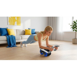 Rebel Przyrząd Do Ćwiczenia Mięśni Brzucha Z Timerem, Ab Roller Wheel Ab-3 , Kolor Czarno-Niebieski , Rebel Active [[