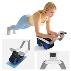 Rebel Przyrząd Do Ćwiczenia Mięśni Brzucha Z Timerem, Ab Roller Wheel Ab-3 , Kolor Czarno-Niebieski , Rebel Active [[