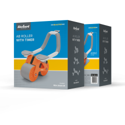 Rebel Przyrząd Do Ćwiczenia Mięśni Brzucha Z Timerem, Ab Roller Wheel Ab-3 , Kolor Szaro-Pomarańczowy , Rebel Active [[