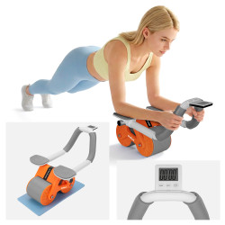 Rebel Przyrząd Do Ćwiczenia Mięśni Brzucha Z Timerem, Ab Roller Wheel Ab-3 , Kolor Szaro-Pomarańczowy , Rebel Active [[