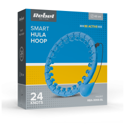 Rebel Smart Hula Hop Odchudzające Koło Z Wypustkami I Obciążeniem 50Cm, Niebieskie, Rebel Active [[
