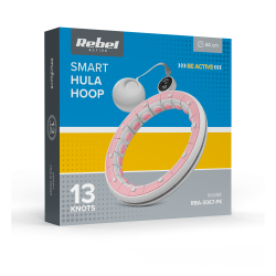 Rebel Smart Hula Hop Odchudzające Koło Z Licznikiem, Wypustkami I Obciążeniem 50Cm, Różowe, Rebel Active [[