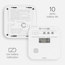 Krüger&Matz Czujnik Czadu, Tlenku Węgla Kruger&Matz Connect S10 Tuya Pn-En50921 [[