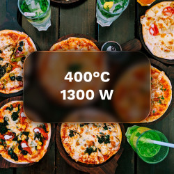 Teesa Piec Do Pizzy Teesa Supreme + , 1200 W, 32 Cm , Okienko , Wyjmowany Kamień, Sterowanie Dwiema Grzałkami [[