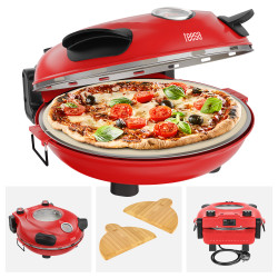 Teesa Piec Do Pizzy Teesa Supreme + , 1200 W, 32 Cm , Okienko , Wyjmowany Kamień, Sterowanie Dwiema Grzałkami [[