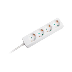 Rebel Przedłużacz 4 Gniazda 1,5M Typu Niemieckiego Bez Przełącznika (3X1,0Mm) Rebel Biały [[