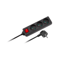 Rebel Przedłużacz 3 Gniazda 5M Typu Francuskiego Z Przełącznikiem (3X1,5Mm) Rebel Czarny [[