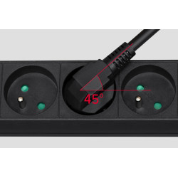 Rebel Przedłużacz 5 Gniazd 3M Typu Francuskiego Z Przełącznikiem (3X1,5Mm) Rebel Czarny [[