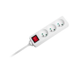 Rebel Przedłużacz 3 Gniazda 3M Typu Francuskiego Z Przełącznikiem (3X1,5Mm) Rebel Biały [[