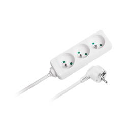 Rebel Przedłużacz 3 Gniazda 3M Typu Francuskiego Bez Przełącznika (3X1,5Mm) Rebel Biały [[