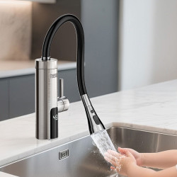 Teesa Przepływowy Podgrzewacz Wody - Bateria Metalowa Kuchenna Z Elastyczną Wylewką [[