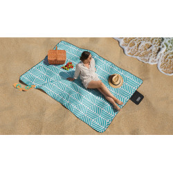 Teesa Koc Mata Piknikowa Z Izolacją I Długim Paskiem 200X300 Cm Teesa - Niebieski Kłos [[