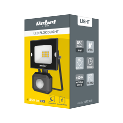 Rebel Reflektor Led Naświetlacz Rebel 10W Z Sensorem Ruchu I Zmierzchu, 4000K, 230V [[