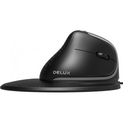 Delux Mysz Pionowa Ergonomiczna USB RGB 4000DPI- przewodowa myszka czarna