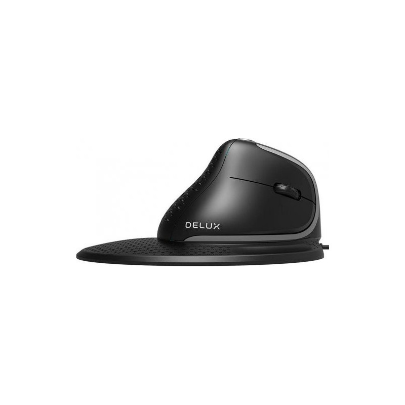 Delux Mysz Pionowa Ergonomiczna USB RGB 4000DPI- przewodowa myszka czarna