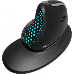 Delux Mysz Pionowa Ergonomiczna USB RGB 4000DPI- przewodowa myszka czarna