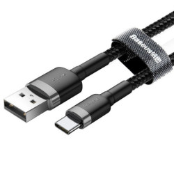 Kabel USB do USB-C Baseus Cafule 3A 1m szaro-czarny