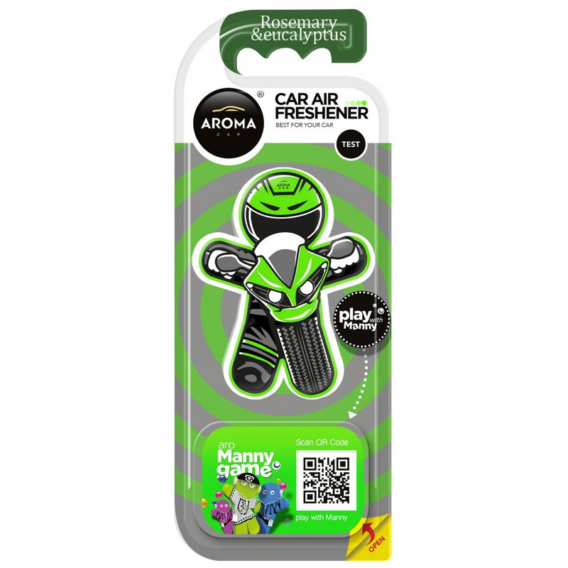 AROMA CAR MANNY Biker - ROZMARYN&EUKALIPTUS Odświeżacz do samochodu