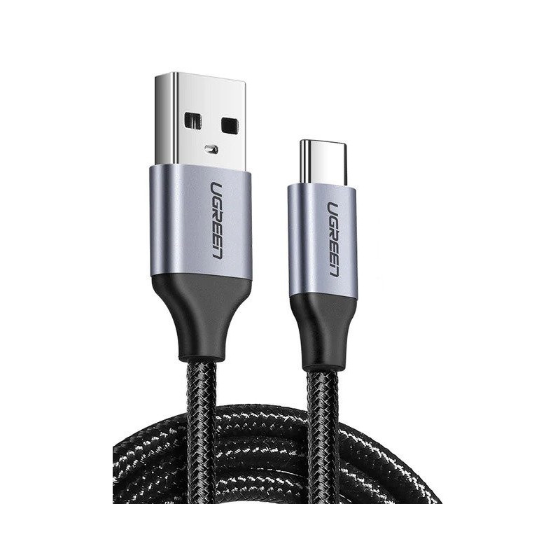 Kabel USB do USB-C QC3.0 UGREEN 1m z aluminiową wtyczką czarny