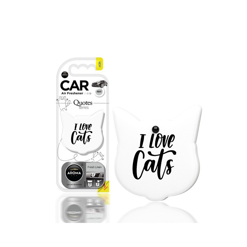 AROMA CAR Kot cat - FRESH LINEN Odświeżacz do samochodu świeże pranie