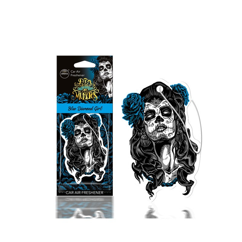 BLUE DIAMOND GIRL Zawieszka zapachowa do auta AROMA Car Dia De Los Muertos