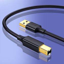 UGREEN US135 Kabel USB 2.0 A-B do drukarki, pozłacany, 1.5m (czarny)